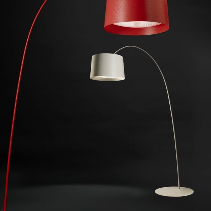 Foscarini Stehleuchte Twiggy Karminrot und Greige