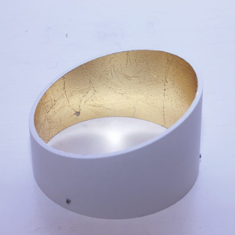 Bopp Reflektorring (schräg) in Weiß/Blattgold