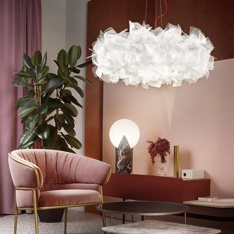 Slamp Pendelleuchte Clizia in Pixel (rotes Kabel) Wohnbeispiel