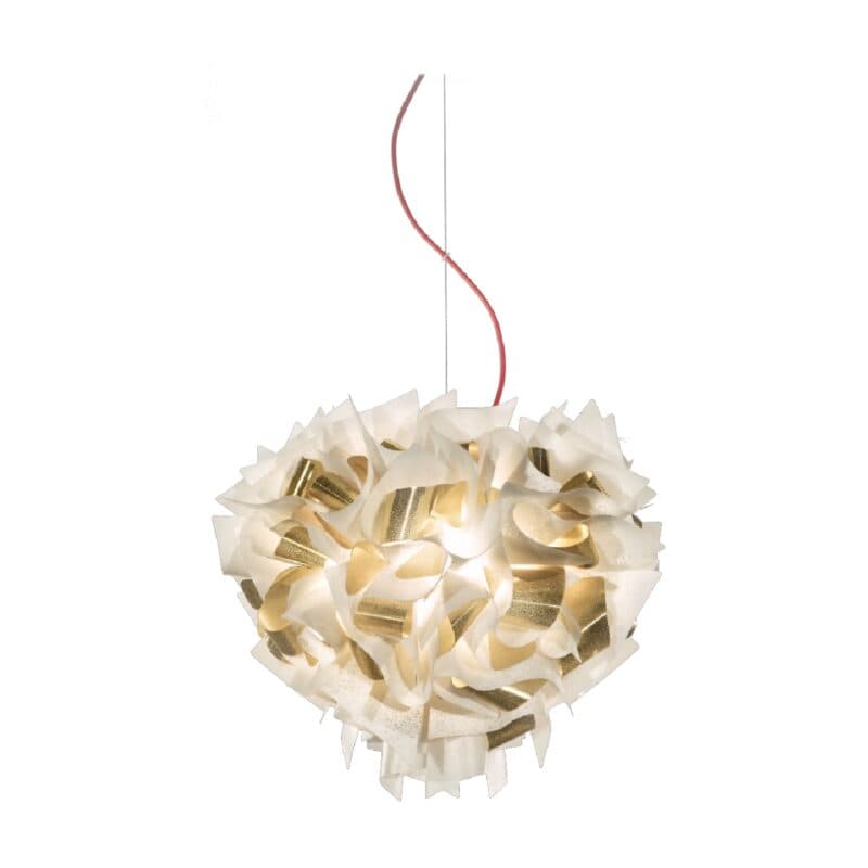 Slamp Pendelleuchte Veli Aurea, rotes Kabel