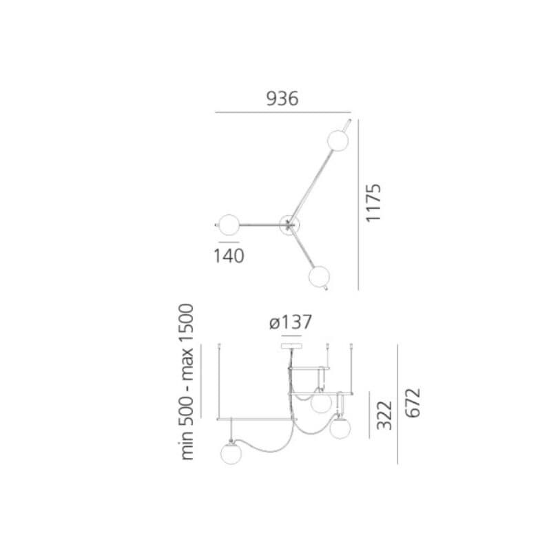 Artemide Pendelleuchte nh S3 14 Maße