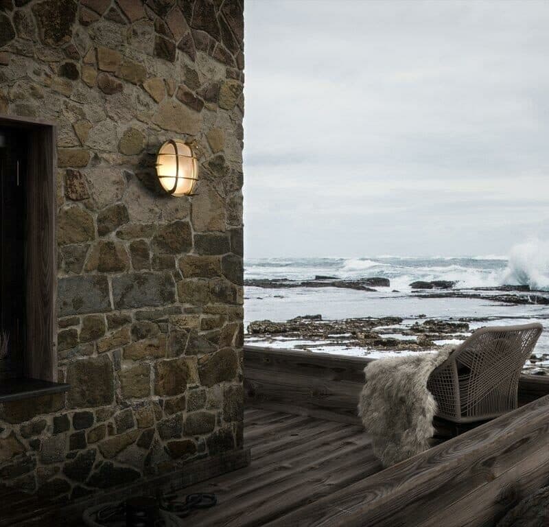 Nordlux Wandaußenleuchte Polperro Messing Milieu