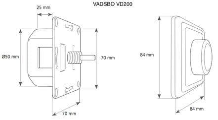 Vadsbo Universal-Drehdimmer VD200 Einbaumaße