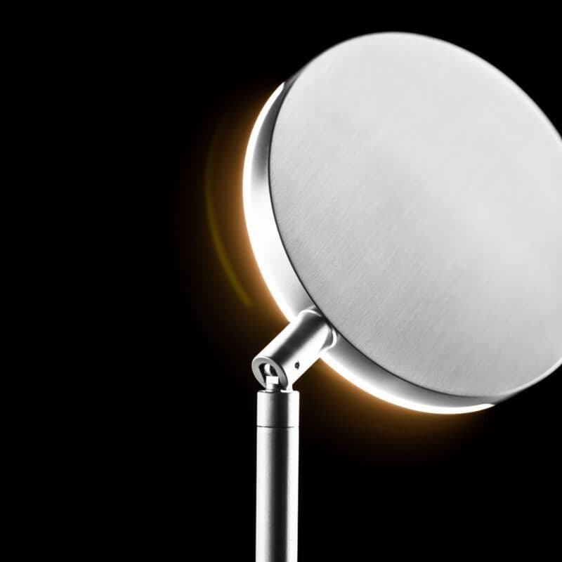 Holtkötter Stehleuchte Plano S in Aluminium matt Detailansicht Lampenschirm