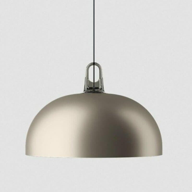 Lodes Pendelleuchte Jim Dome in Champagner mit grauem Haken