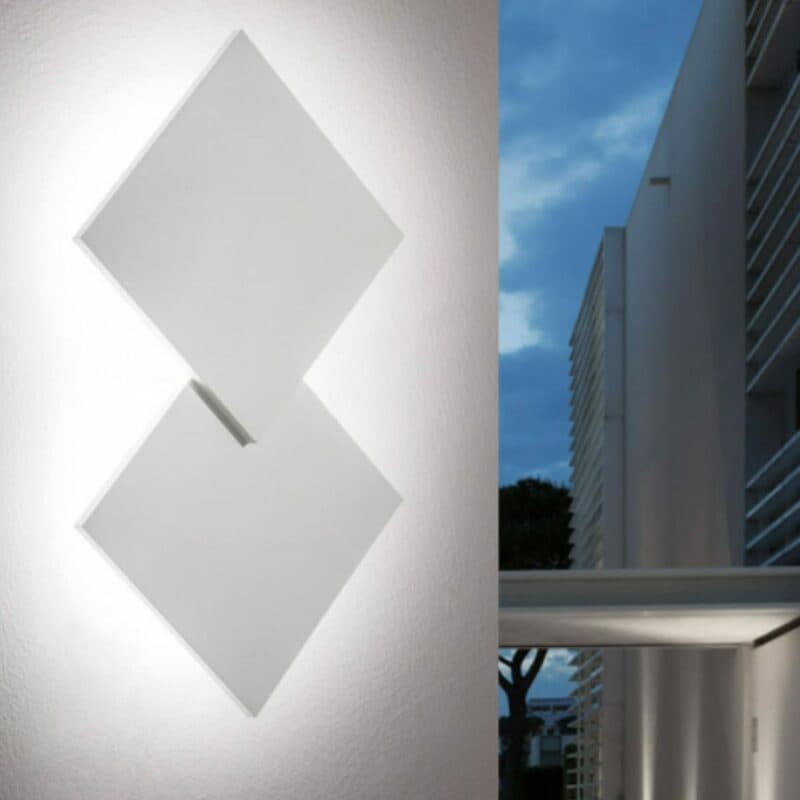 Lodes Puzzle Outdoor Double Square in Weiß matt Wohnbeispiel