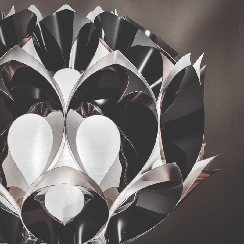 Slamp Stehleuchte Flora Silber Detail Schirm