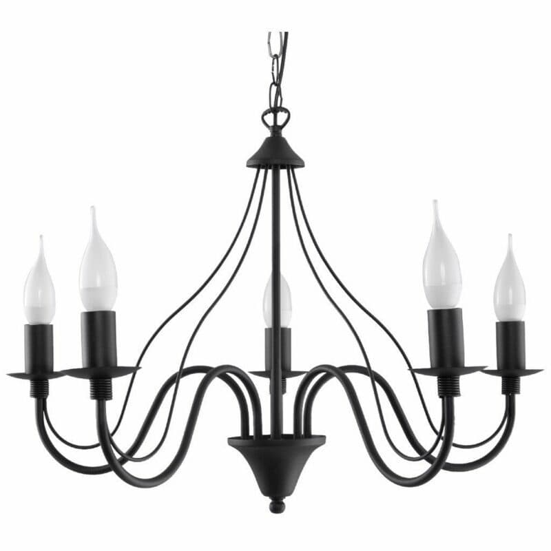 Sollux Lighting Kronleuchter Minerwa 5 Schwarz
