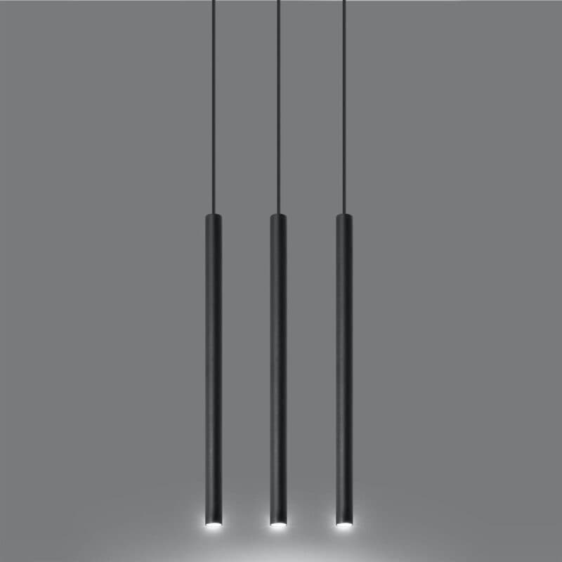 Sollux Lighting Pendelleuchte Pastelo 3 in Schwarz mit linearer Ausführung Ambientebeispiel
