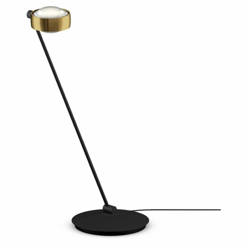 Occhio Tischleuchte Sento tavolo, 80 cm, Ausrichtung rechts, Kopf D, Bronze/Schwarz matt