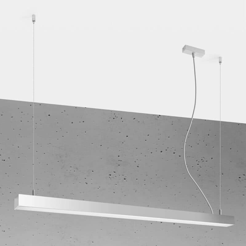 Sollux Pendelleuchte Pinne in Grau mit 117 cm Länge Wohnbeispiel