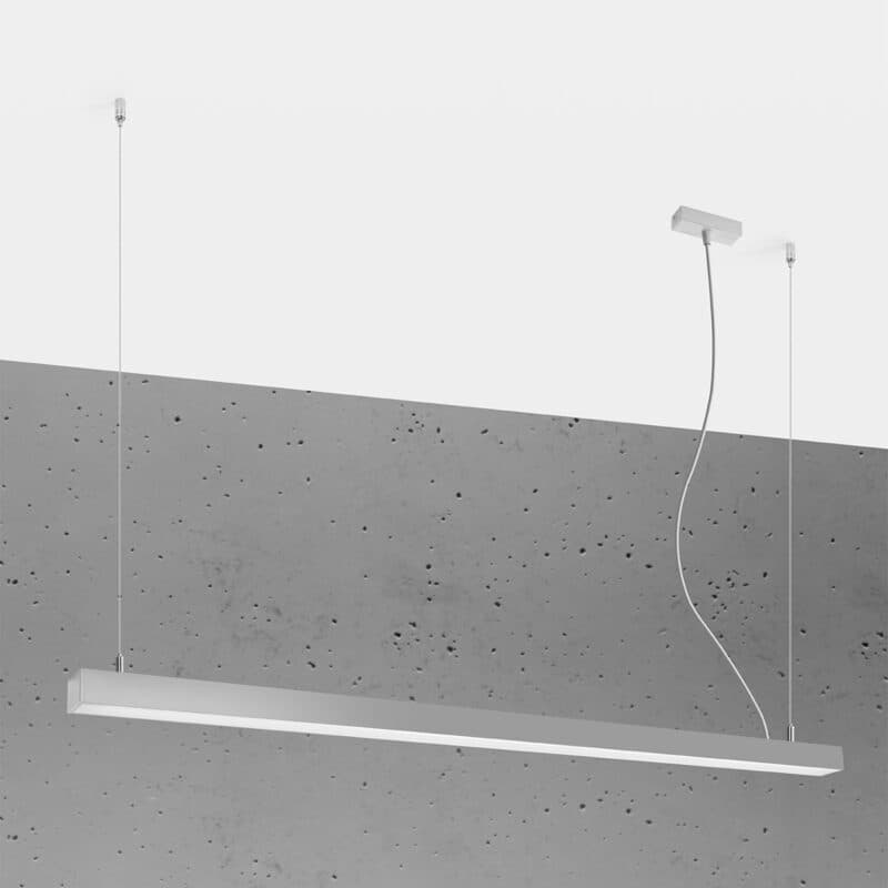 Sollux Pendelleuchte Pinne in Grau mit 150 cm Länge Wohnbeispiel
