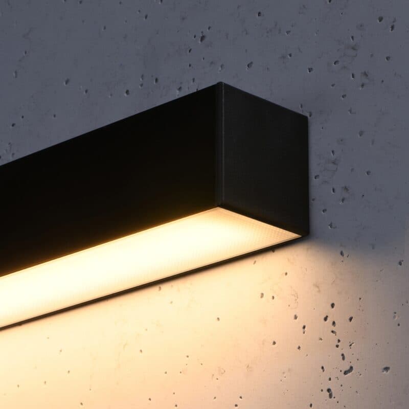 Sollux Wandleuchte Pinne in Schwarz mit 67 cm Detailansicht