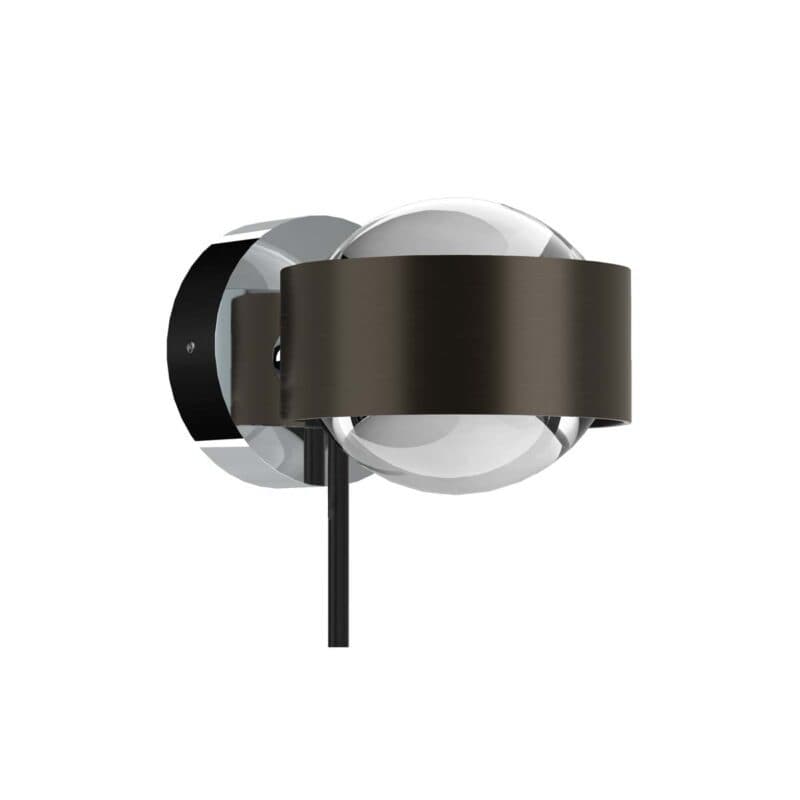 Top Light Wandleuchte Puk! Wall in Black Wood/Chrom