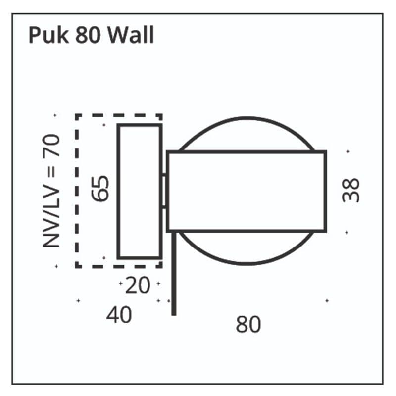 Top Light Wandleuchte Puk! 80 Wall Maße