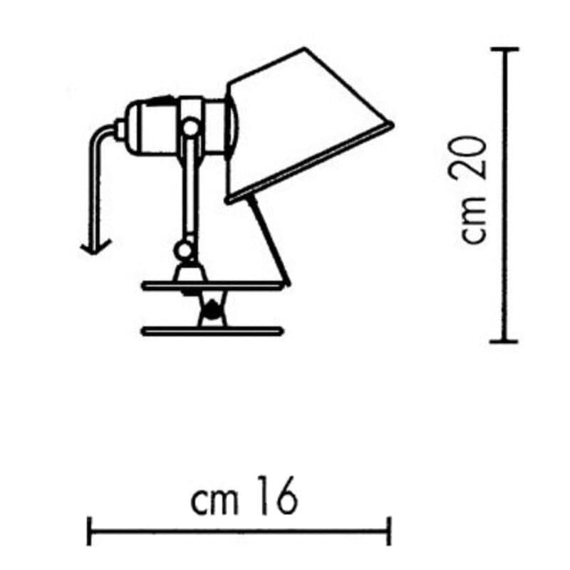 Artemide Klemmleuchte Tolomeo Micro Pinza Maße