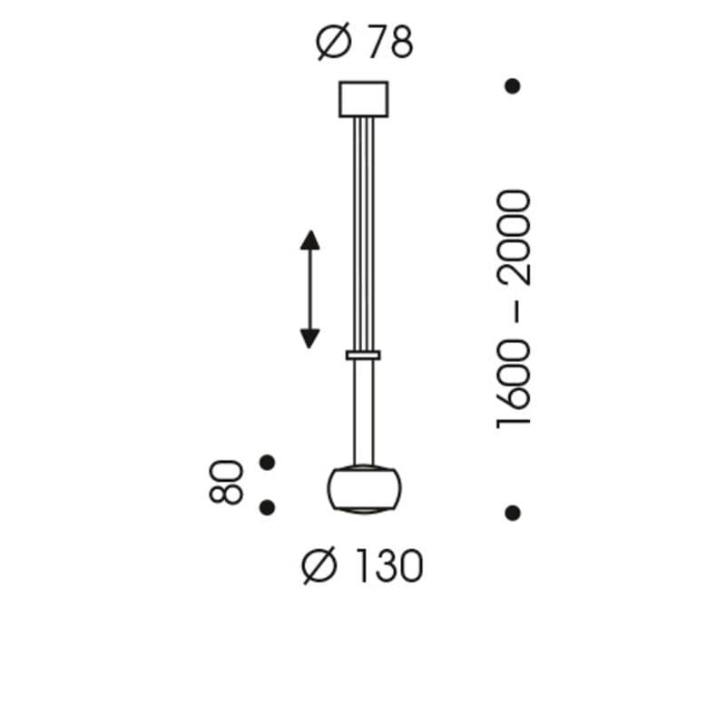 Oligo Pendelleuchte Grace LED mit sichtbarer Höhenverstellung 1-flammig Maße