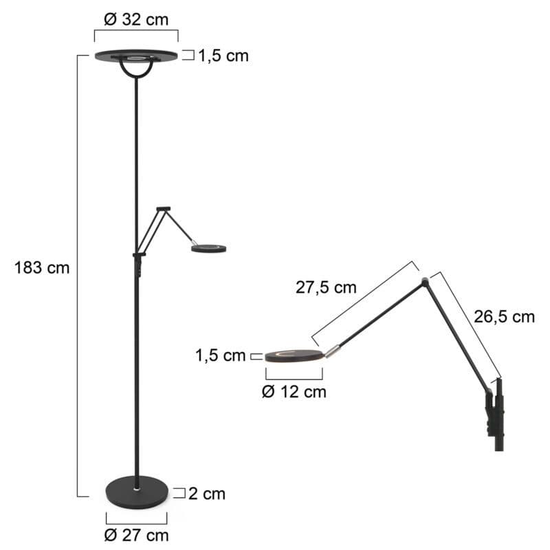 Steinhauer Deckenfluter Soleil Maße