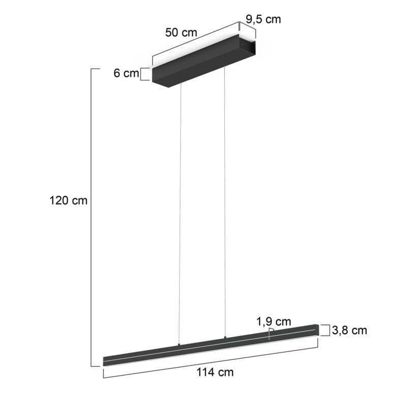 Steinhauer Pendelleuchte Bande Slim mit 114 cm Maße