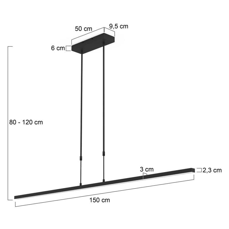 Steinhauer Pendelleuchte Bande höhenverstellbar mit 155 cm Maße