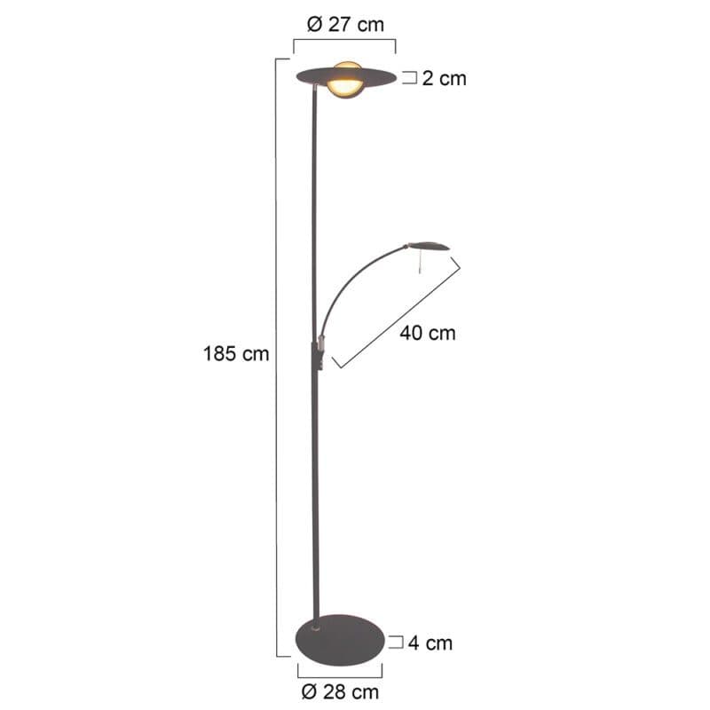 Steinhauer Deckenfluter Zenith mit Leseleuchte Maße