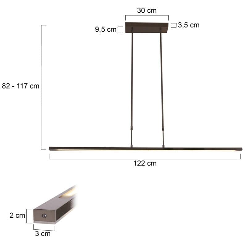 Liadomo Pendelleuchte Riana mit 122 cm Maße