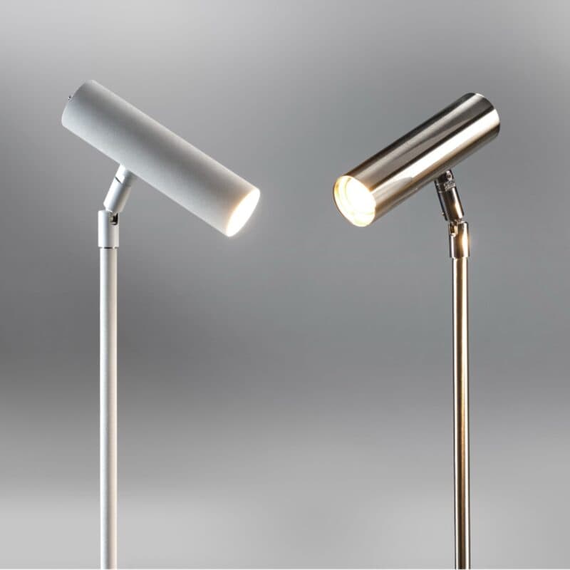 Lupia Licht Stehleuchte Crane in Nickel matt und Weiß