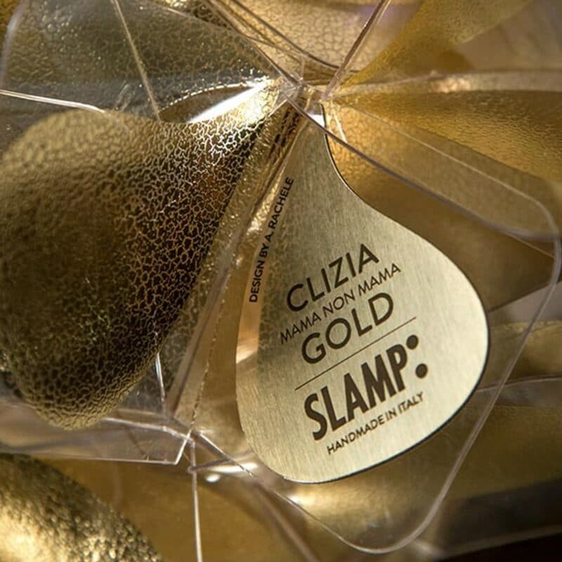 Slamp Wand- und Deckenleuchte Clizia Mama non Mama in Gold Detailansicht