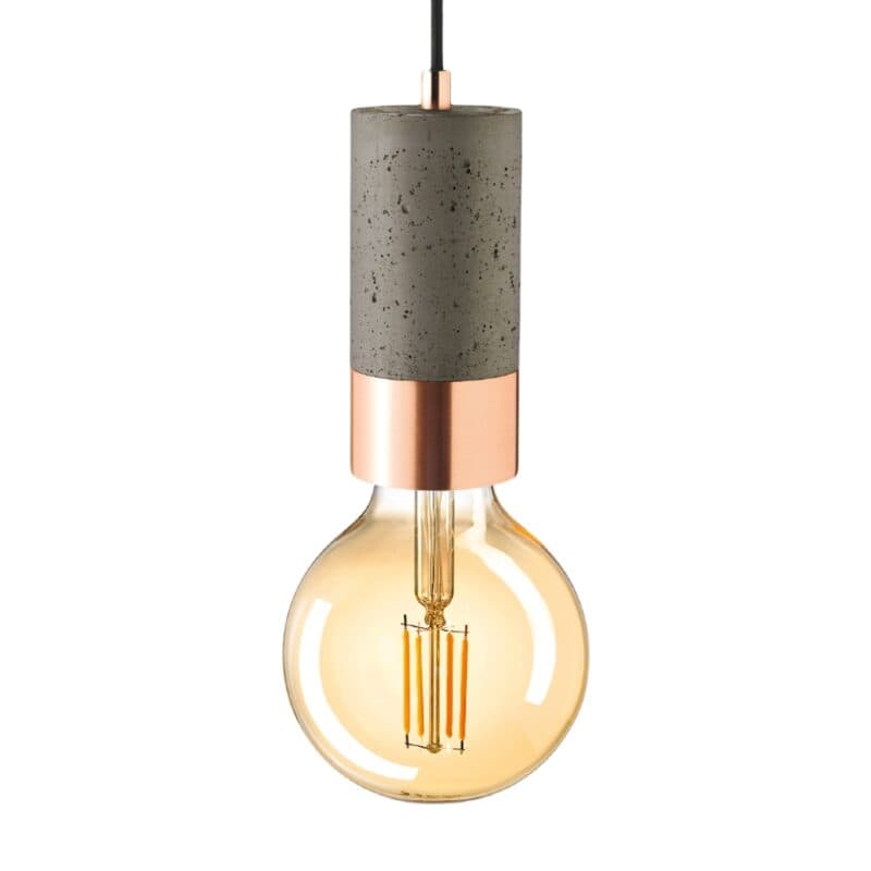 Sigor Pendelleuchte Upset Concrete dunkel/Kupfer Anwendungsbeispiel Globe-Filament