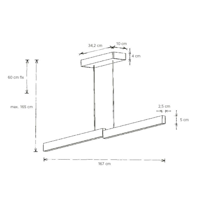 Escale Pendelleuchte Level mit 160 cm Maße