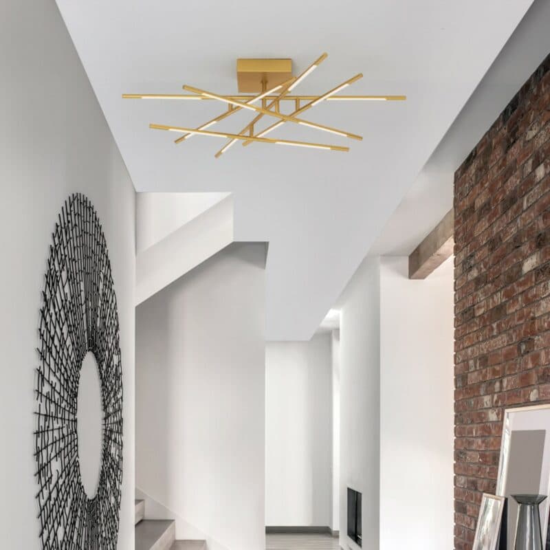 Nova Luce Deckenleuchte Raccio 6-armig in Gold Wohnbeispiel