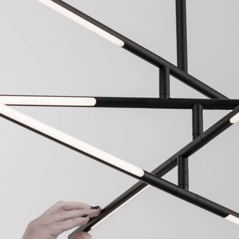 Nova Luce Deckenleuchte Raccio Flex in Schwarz Detailansicht