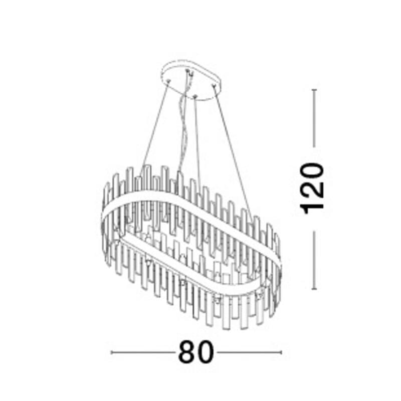 Nova Luce Kronleuchter Crown oval Maße