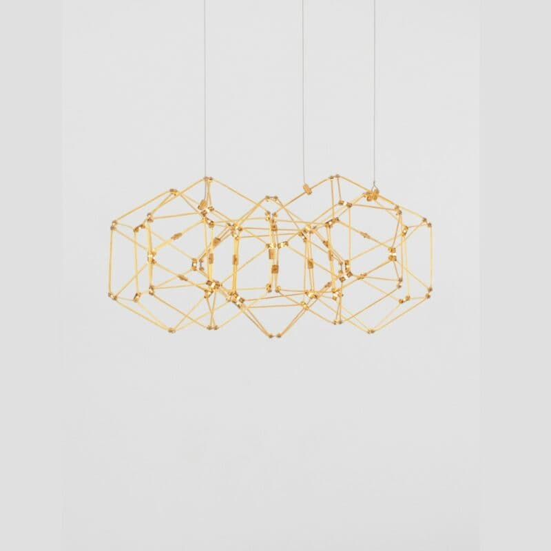 Nova Luce Pendelleuchte Nebula rund in Gold