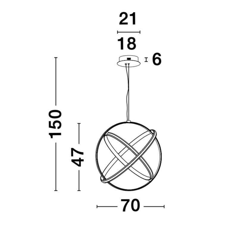 Nova Luce Pendelleuchte Pertone mit 70 cm Maße
