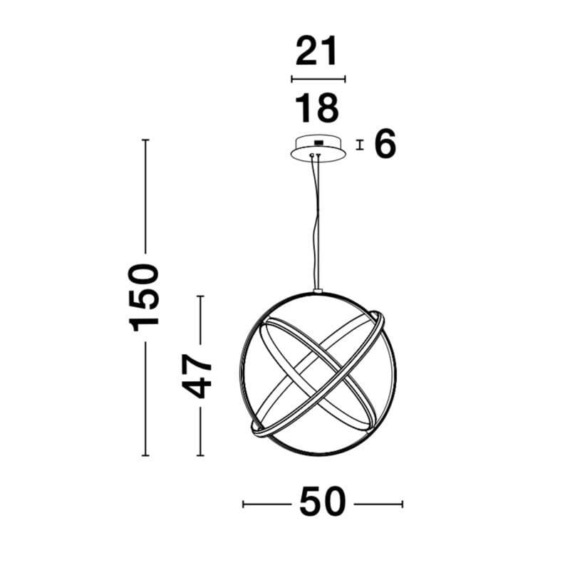 Nova Luce Pendelleuchte Pertone mit 50 cm Maße