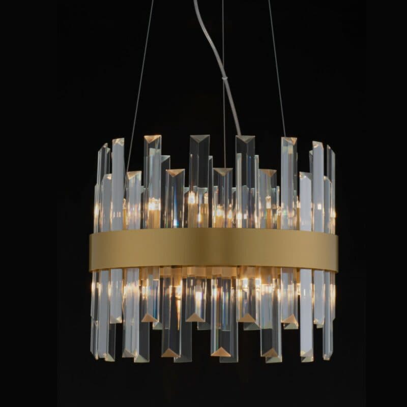 Nova Luce Pendelleuchte Crown rund mit 35 cm Wohnbeispiel