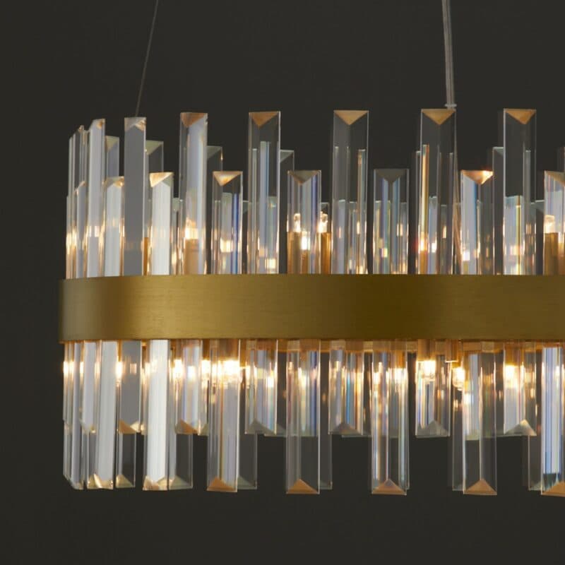 Nova Luce Pendelleuchte Crown rund mit 55 cm Wohnbeispiel