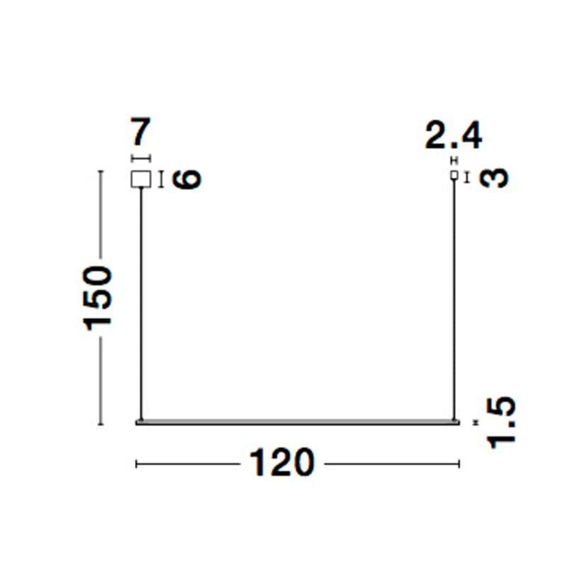 Nova Luce Pendelleuchte Elettra horizontal Maße