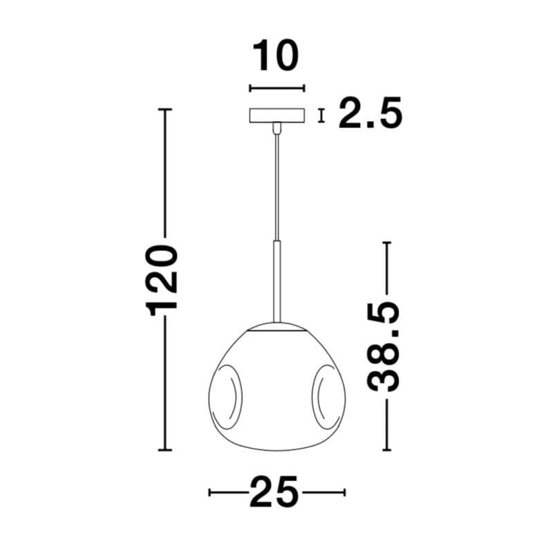 Nova Luce Pendelleuchte Lava Kugelform Maße