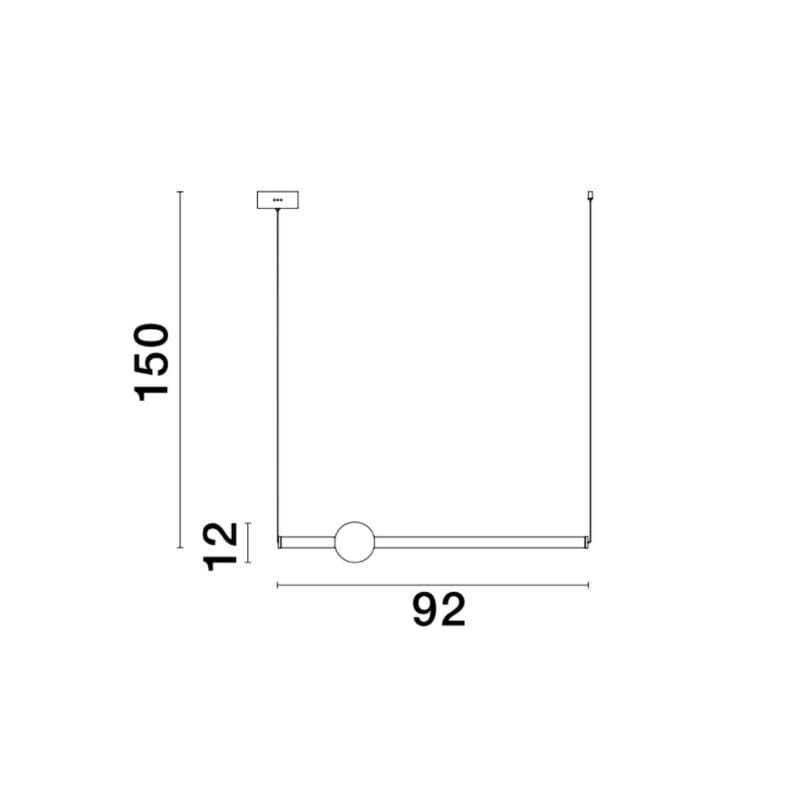 Nova Luce Pendelleuchte Neutron horizontal Maße