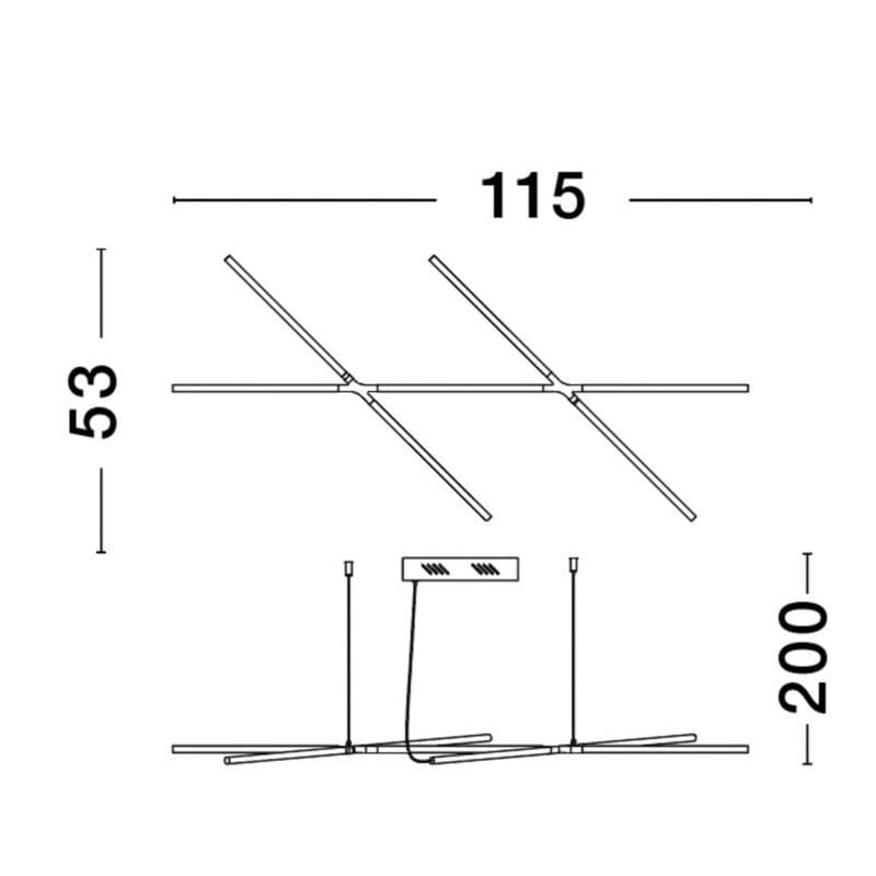 Nova Luce Pendelleuchte Raccio 115 Maße