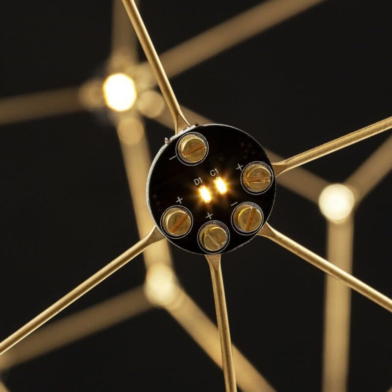 Nova Luce Pendelleuchte Sole in Gold mit 60 cm Detailansicht LED