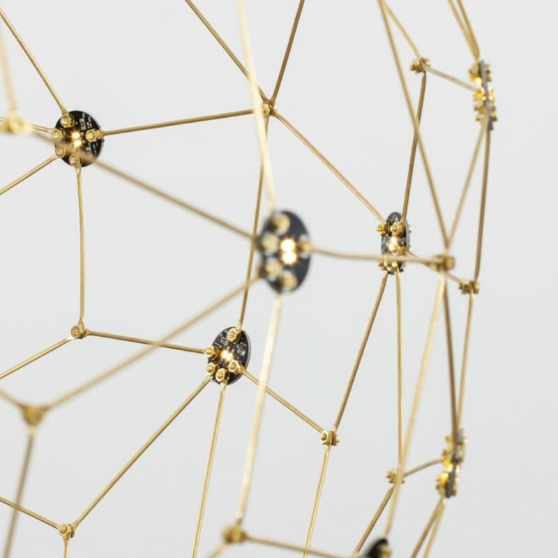 Nova Luce Pendelleuchte Sole in Gold mit 80 cm Detailansicht