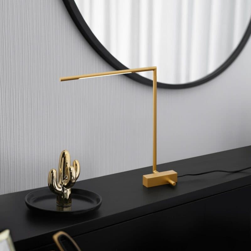 Nova Luce Tischleuchte Raccio in Gold Wohnbeispiel