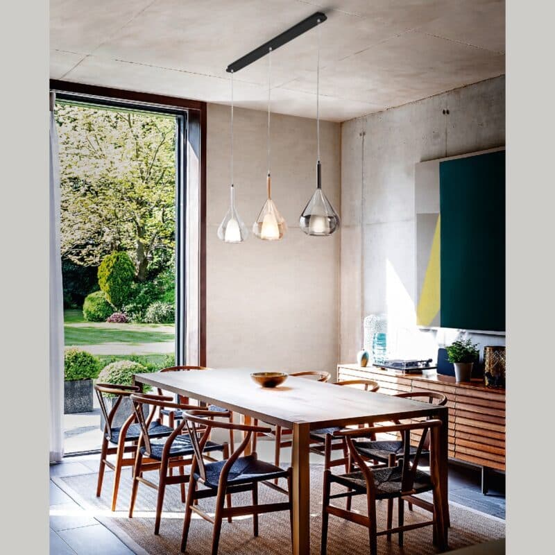 Fabas Luce Pendelelement Lila Ambientebeispiel (3-flammig Lang)