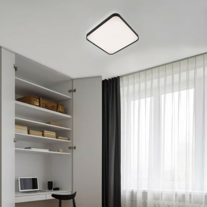 Nova Luce Deckenleuchte Athos in Sandschwarz Wohnbeispiel