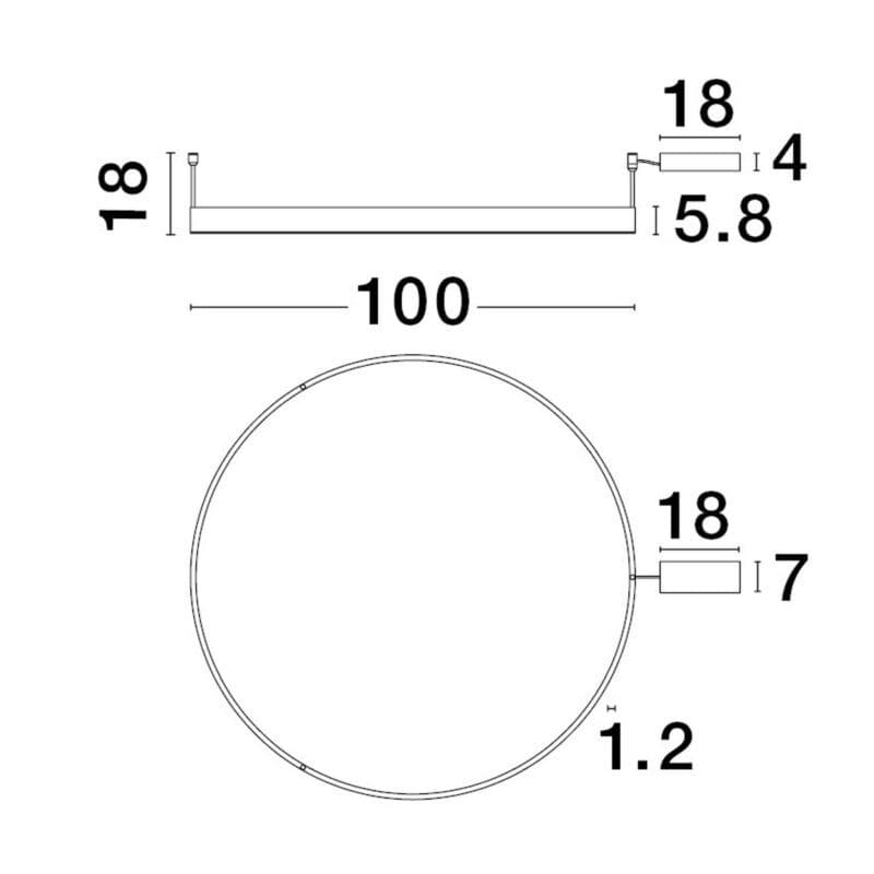 Nova Luce Deckenleuchte Motif mit 100 cm Maße