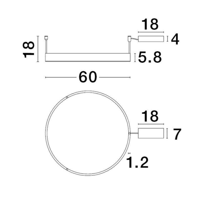 Nova Luce Deckenleuchte Motif mit 60 Maße