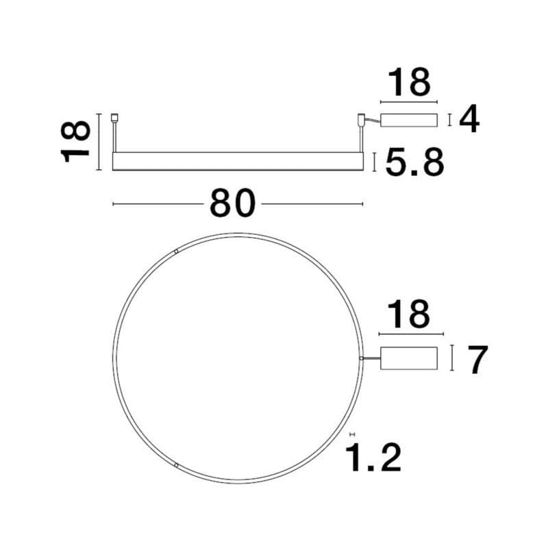 Nova Luce Deckenleuchte Motif mit 80 cm Maße